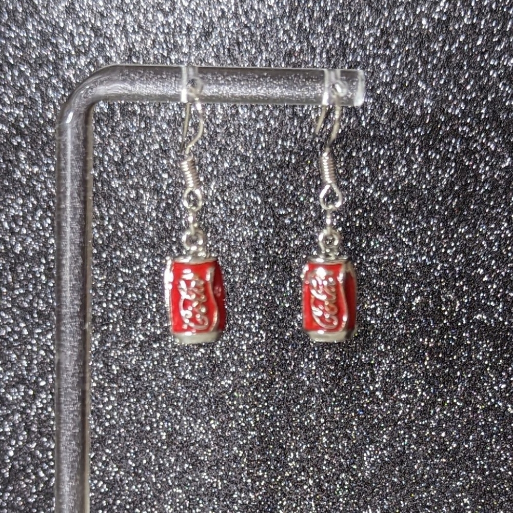 Coke red can drop earrings - Picture 2 of 6